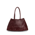 Trendy Retro Large Capacity Handbag Pure Handmade Woven Maternity Bag Commuter Shoulder Tote Bag