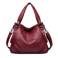 Middle-aged and elderly women's mother bag large capacity shoulder crossbody handbag sheepskin soft leather bag