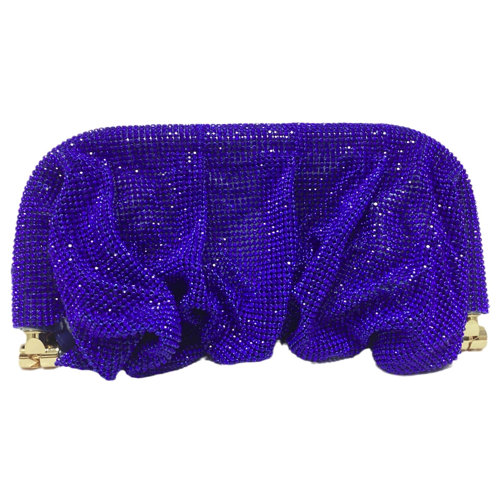 French style sparkling diamond cloud dumpling dinner party water diamond wrinkled chain clip crossbody handbag for women