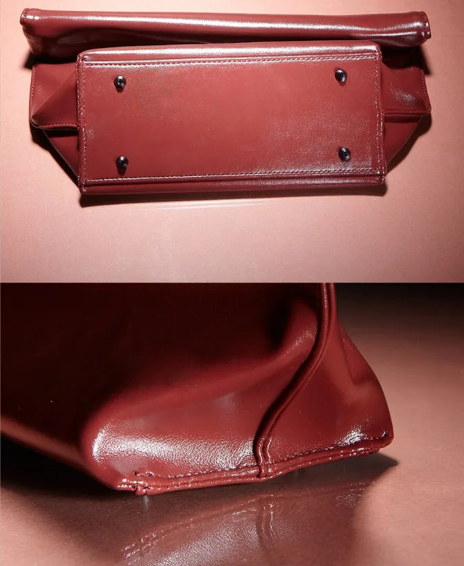 Large capacity women's handbag new trend simple rolled edge envelope bag fashionable temperament hand-held bag for women