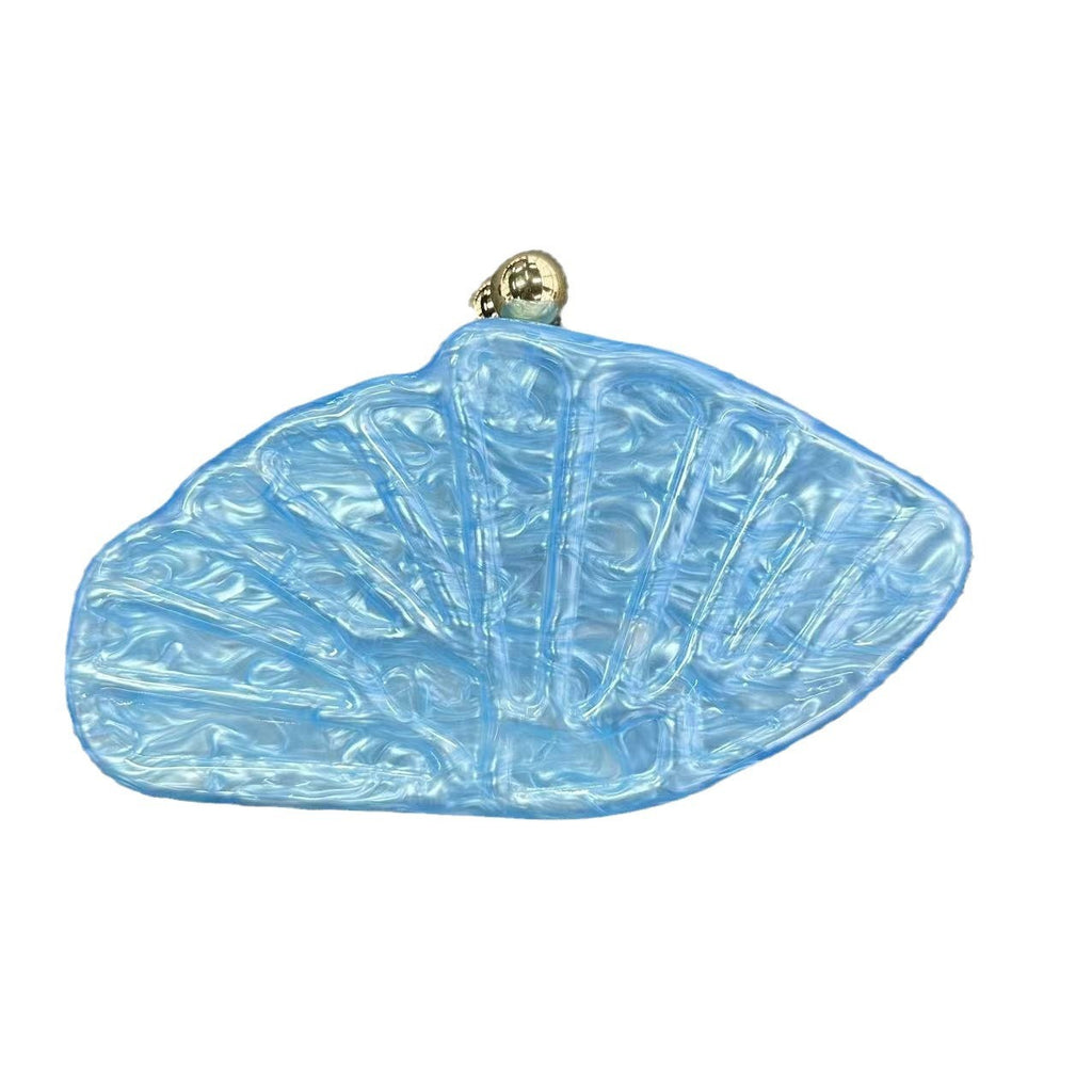 Diagonal cross bag scallop shaped acrylic bag, fashionable wedding banquet handbag