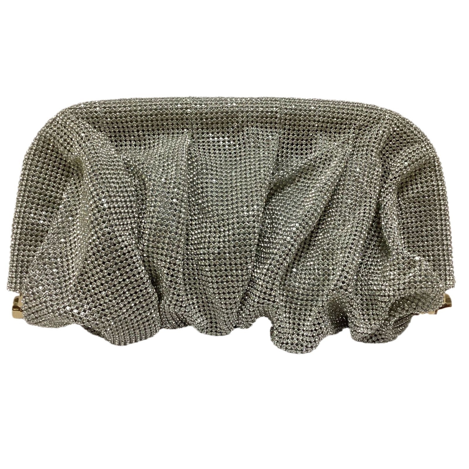 French style sparkling diamond cloud dumpling dinner party water diamond wrinkled chain clip crossbody handbag for women