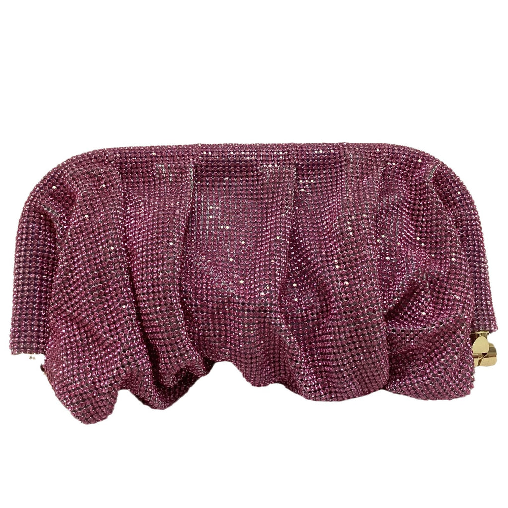 French style sparkling diamond cloud dumpling dinner party water diamond wrinkled chain clip crossbody handbag for women