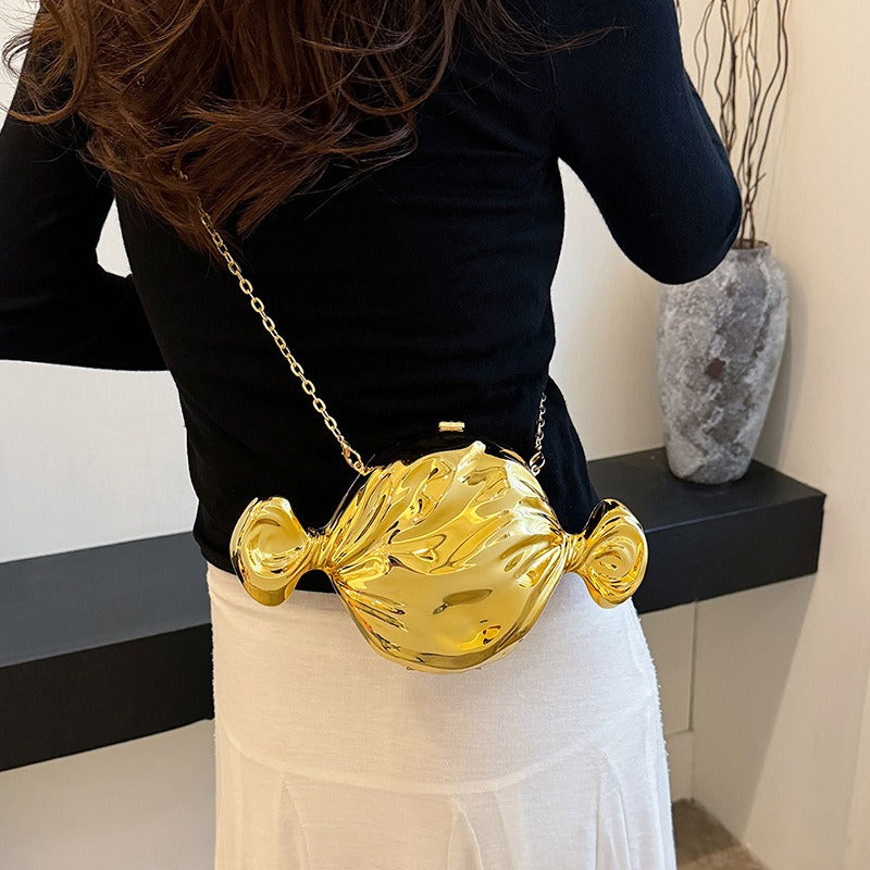Fashion niche candy acrylic bag, forest style soft girl cute and versatile chain crossbody small round bag