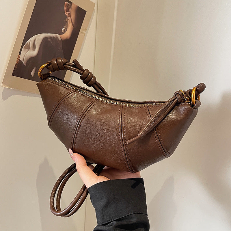 Brown bag women's crossbody bag cow horn bag