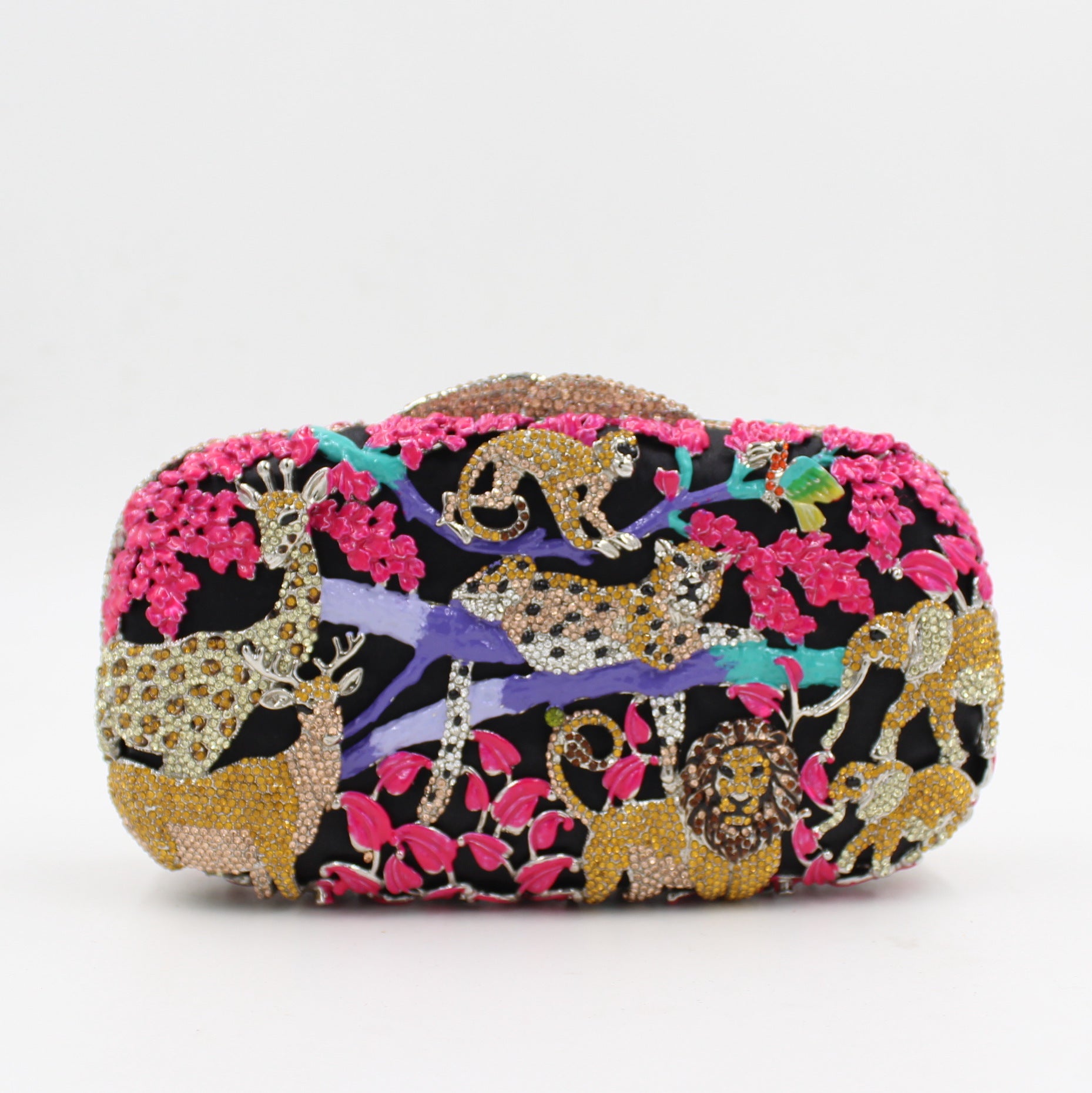 Animal Forest Package, Hollow Metal Crystal Banquet Package, Drip Oil Inlaid Diamond Handbag