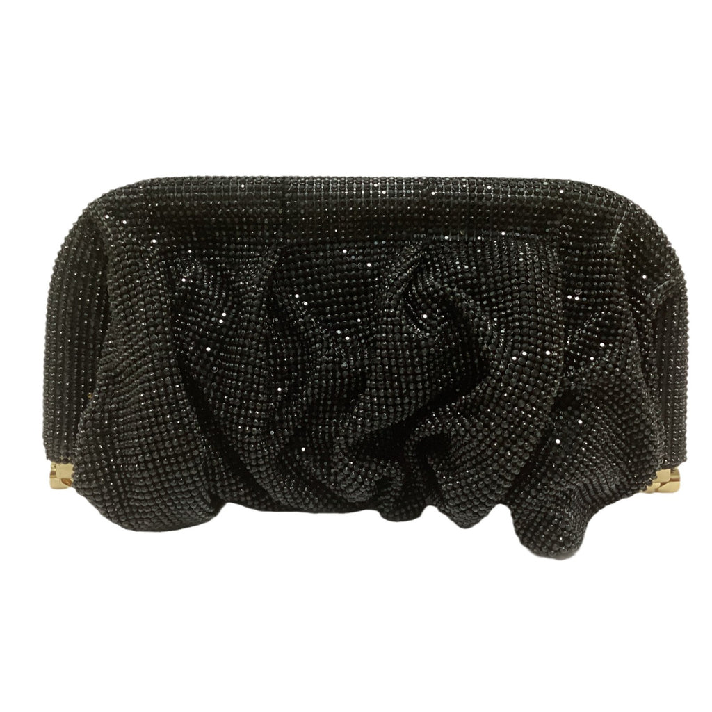 French style sparkling diamond cloud dumpling dinner party water diamond wrinkled chain clip crossbody handbag for women