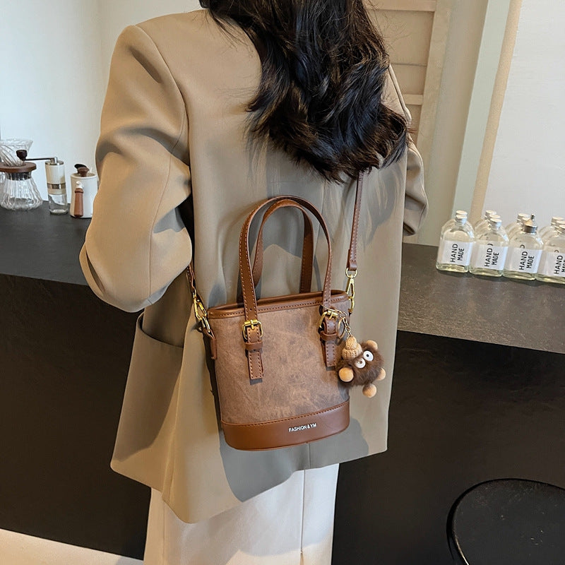 Cross-Border Bags, Niche Design Bucket Bags, Pu Fashionable Women's Bags, Shoulder Crossbody Bags, High-End Small Bags, Commuter Bags