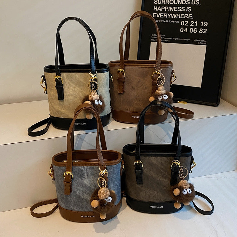 Cross-Border Bags, Niche Design Bucket Bags, Pu Fashionable Women's Bags, Shoulder Crossbody Bags, High-End Small Bags, Commuter Bags