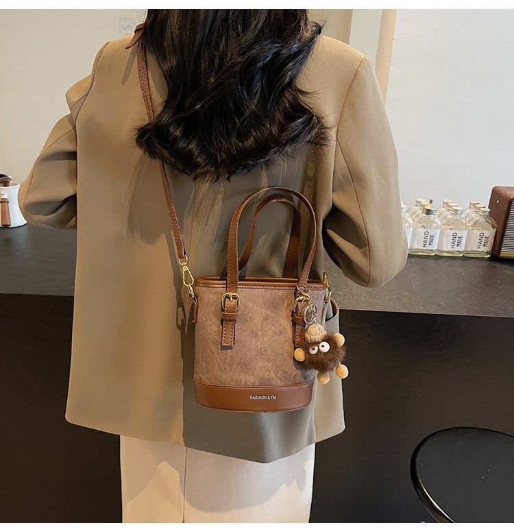 Cross-Border Bags, Niche Design Bucket Bags, Pu Fashionable Women's Bags, Shoulder Crossbody Bags, High-End Small Bags, Commuter Bags