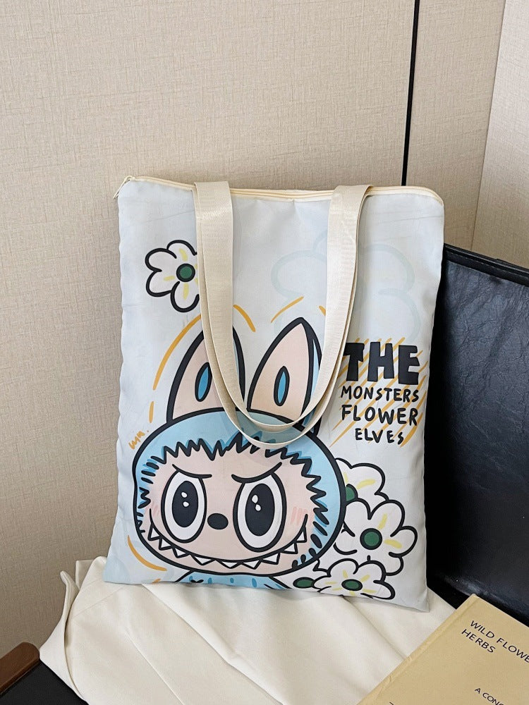 Cross-Border Nylon Cloth Women's Bag 2025 Korean Version New Cute Large-Capacity Shoulder Bag Printed Tote Crossbody Lightweight