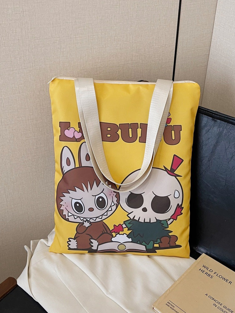 Cross-Border Nylon Cloth Women's Bag 2025 Korean Version New Cute Large-Capacity Shoulder Bag Printed Tote Crossbody Lightweight