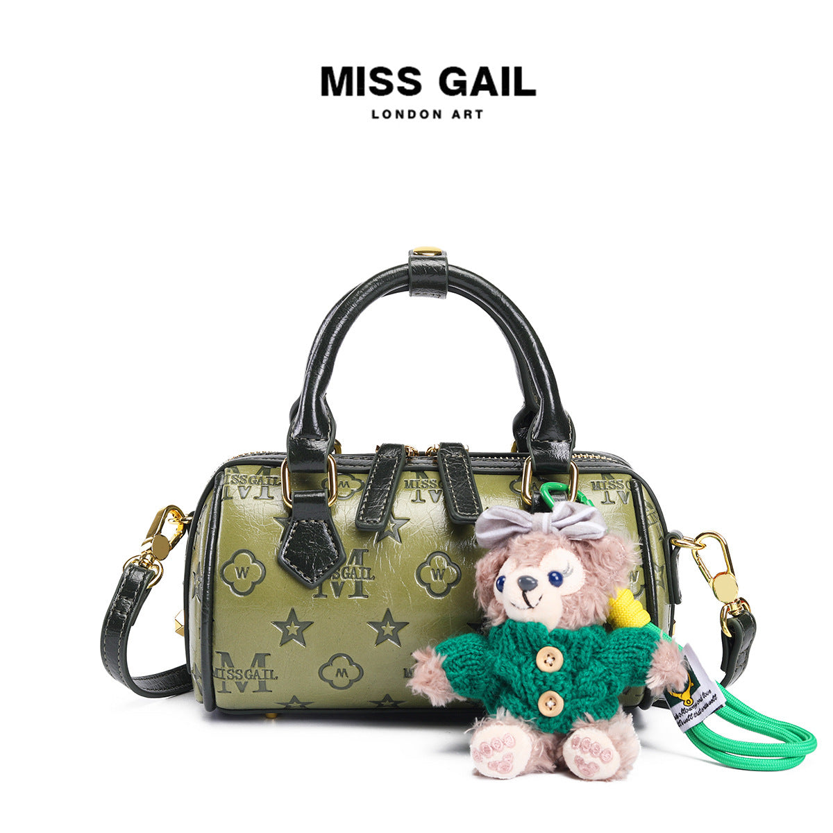 Fashion Versatile Boston Embossed Small Bag for Women, New Niche Light Luxury Pendant Crossbody Bag, Fashionable Handbag