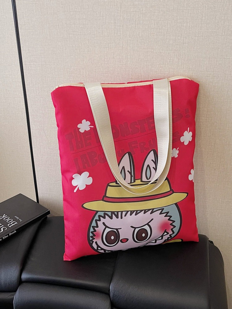 Cross-Border Nylon Cloth Women's Bag 2025 Korean Version New Cute Large-Capacity Shoulder Bag Printed Tote Crossbody Lightweight