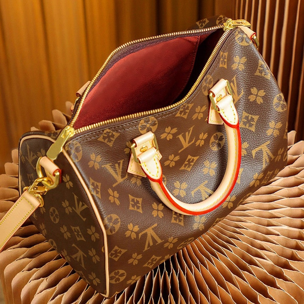 Cross-Border All-Steel High Version Original Standard Chip Version L Nano Speedy Pillow Bag V Genuine Leather Shoulder Crossbody Bag